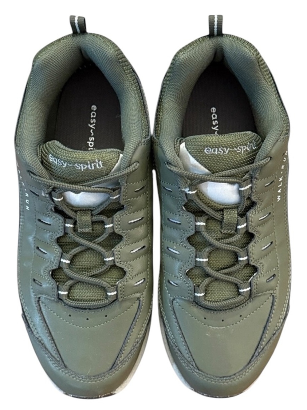 Easy Spirit Romy ECO 7.5WW Extra Wide Green Leather Comfort Walking Sneaker Shoe - Picture 2 of 12